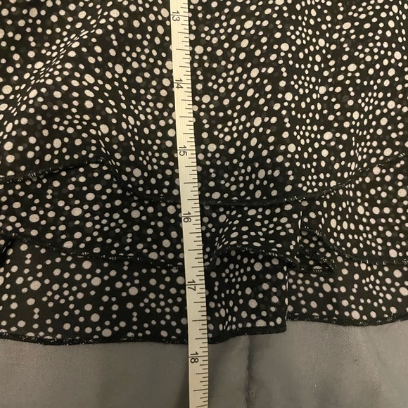 Forever 21 wrap skirt, Black w/white polka dot sheer w/ruffle bottom women Large - Picture 5 of 11
